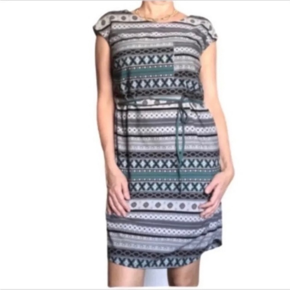 Aztec print shirt dress